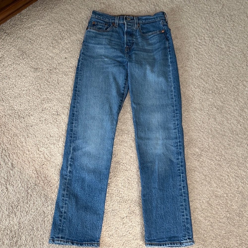 Levi’s wedgie high waist crop straight leg jeans